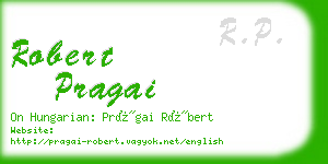 robert pragai business card